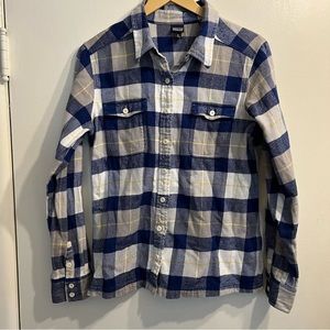Patagonia organic plaid flannel button up size 10 women’s